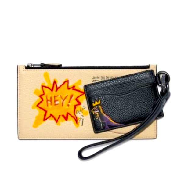 Coach Handbags - Coach X Jean Michel Basquiat Pouch & Card ID Wallet 2pcs NWOT pebble leather
